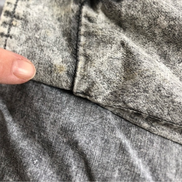 Vtg 80s Acid Wash Grey Denim Bomber Jacket - Picture 16 of 16